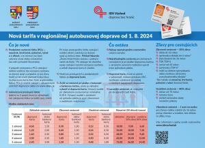 Nová tarifa v regionálnej aut.doprave od 1.8.2024