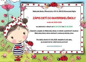 Zápis detí do MŠ 2026-2027