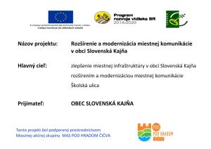 Rozšírenie a modernizácia MK Školská ulica